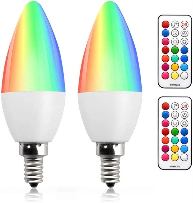 রঙ পরিবর্তন করা RGB E14 ডিমেবল LED ক্যান্ডেল বাল্ব