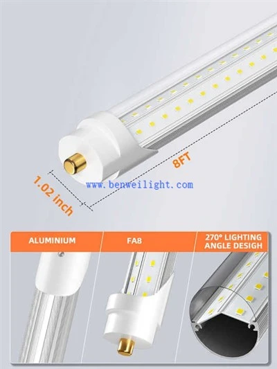 72W 8 ফুট একক পিন LED বাল্ব