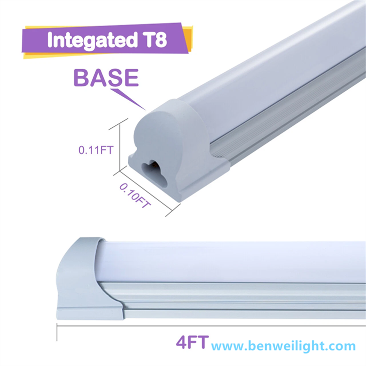 4FT Integrated T8 LED Shop Light: 24W 6500K Linkable Garage Fixture factory