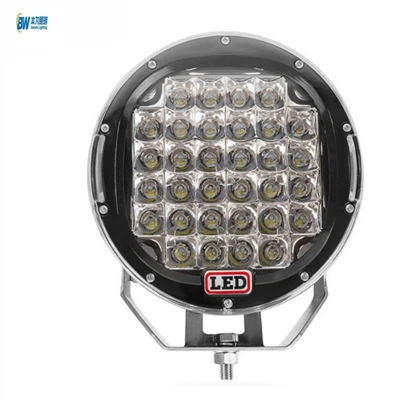 R 96W রাউন্ড ব্ল্যাক LED স্পট ড্রাইভিং ওয়ার্ক লাইট 9 ইঞ্চি